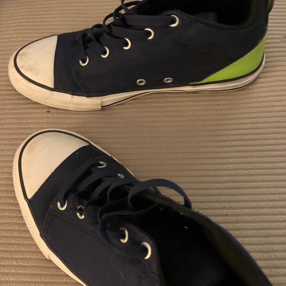Converse Navy and Lime Green Sneakers